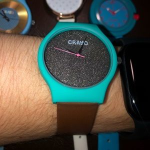 Crayo analog watch in teal / brown and sparkely
